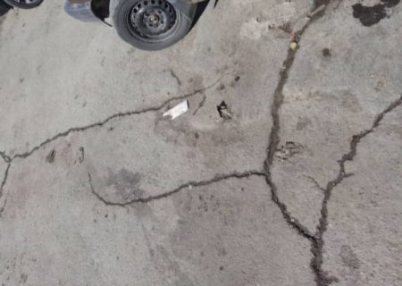 عکس شهروند خبرنگار تصاویر مربوط نشست خیابان سمندری و ترک خوردگی